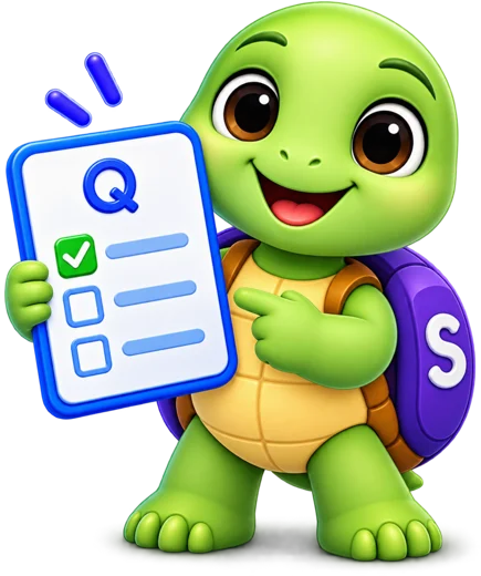Shelly holding a quiz sheet